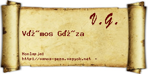 Vámos Géza névjegykártya