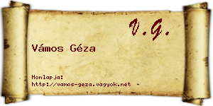 Vámos Géza névjegykártya