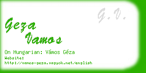 geza vamos business card